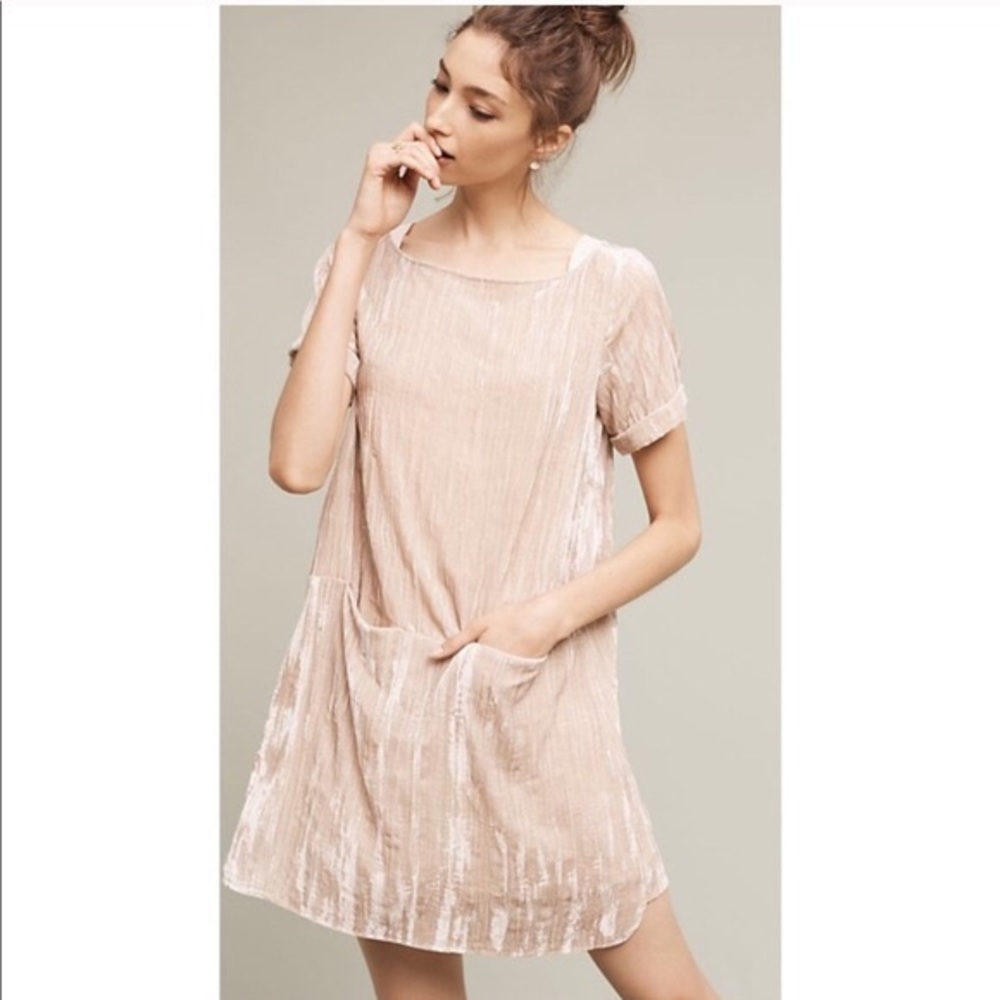 Anthropologie- velvety smooth dress with pockets!